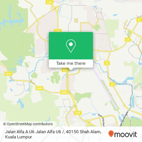 Jalan Alfa A U6 Jalan Alfa U6 /, 40150 Shah Alam map