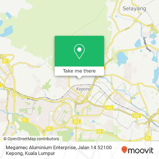 Megamec Aluminium Enterprise, Jalan 14 52100 Kepong map
