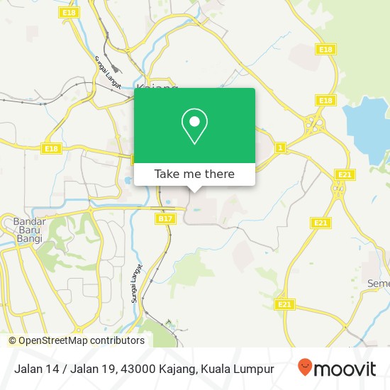 Peta Jalan 14 / Jalan 19, 43000 Kajang