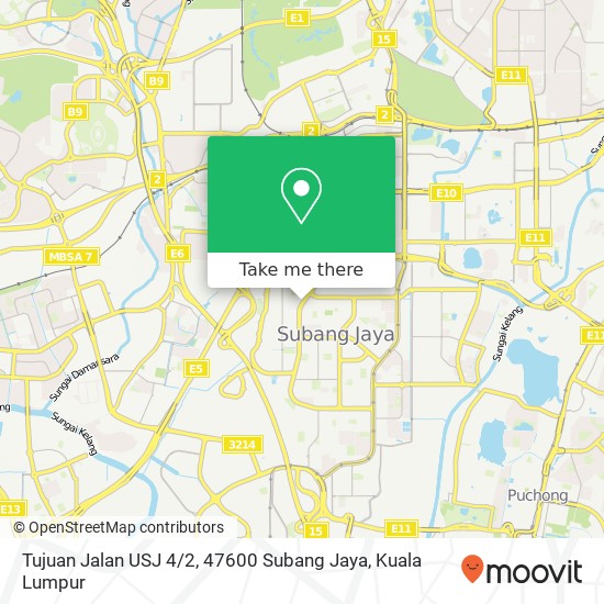 Peta Tujuan Jalan USJ 4 / 2, 47600 Subang Jaya