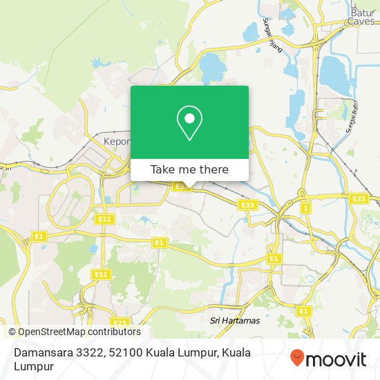 Damansara 3322, 52100 Kuala Lumpur map