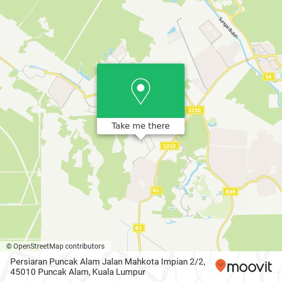 Peta Persiaran Puncak Alam Jalan Mahkota Impian 2 / 2, 45010 Puncak Alam