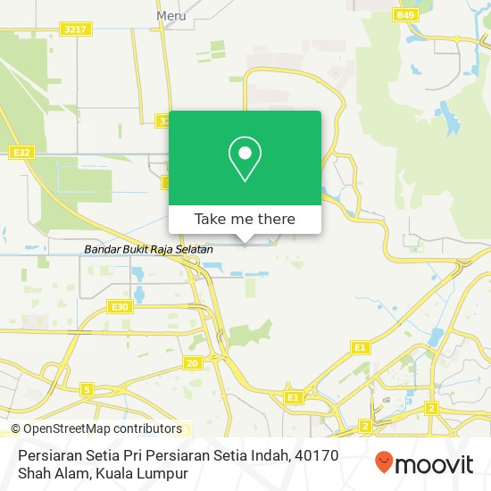 Peta Persiaran Setia Pri Persiaran Setia Indah, 40170 Shah Alam