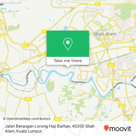 Peta Jalan Berangan Lorong Haji Barhan, 40200 Shah Alam