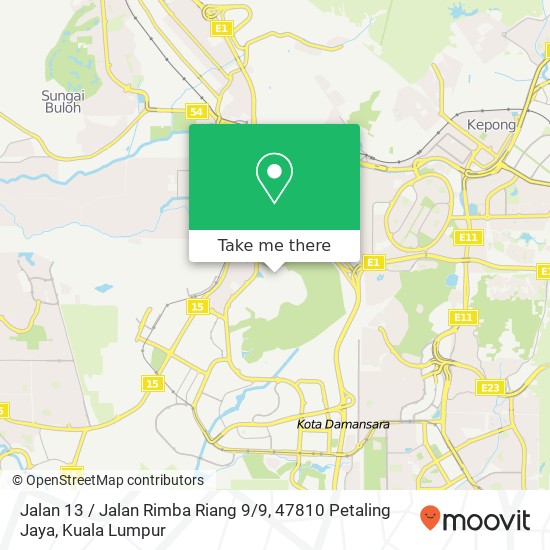 Peta Jalan 13 / Jalan Rimba Riang 9 / 9, 47810 Petaling Jaya