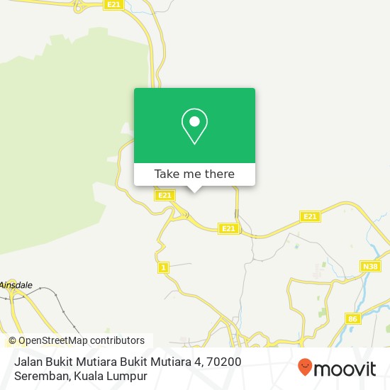 Peta Jalan Bukit Mutiara Bukit Mutiara 4, 70200 Seremban
