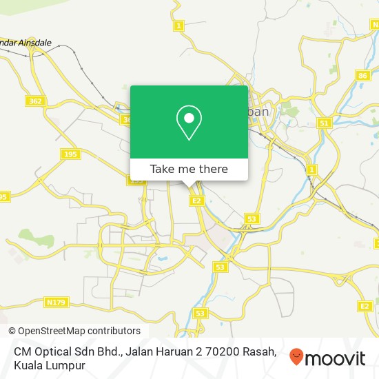 CM Optical Sdn Bhd., Jalan Haruan 2 70200 Rasah map