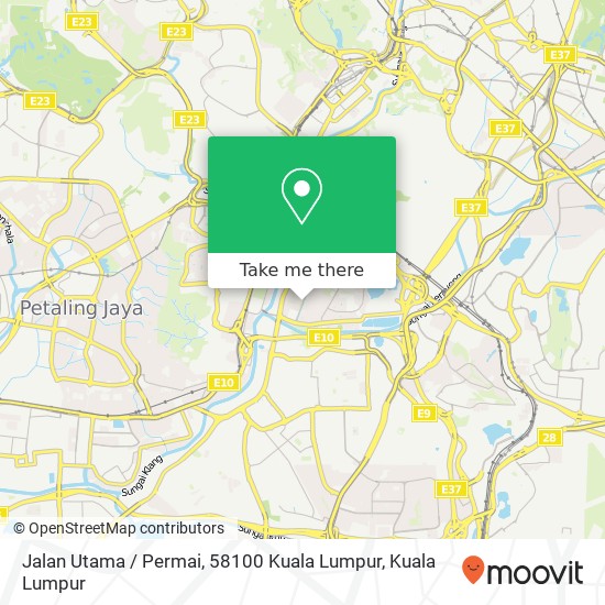 Peta Jalan Utama / Permai, 58100 Kuala Lumpur