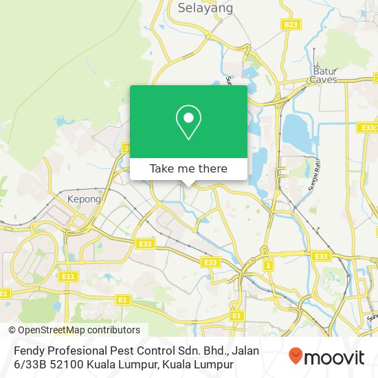 Fendy Profesional Pest Control Sdn. Bhd., Jalan 6 / 33B 52100 Kuala Lumpur map