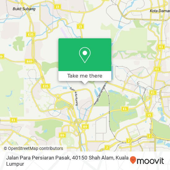 Peta Jalan Para Persiaran Pasak, 40150 Shah Alam