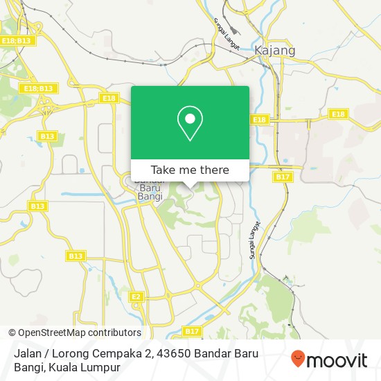 Peta Jalan / Lorong Cempaka 2, 43650 Bandar Baru Bangi
