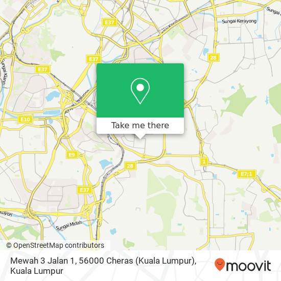 Peta Mewah 3 Jalan 1, 56000 Cheras (Kuala Lumpur)