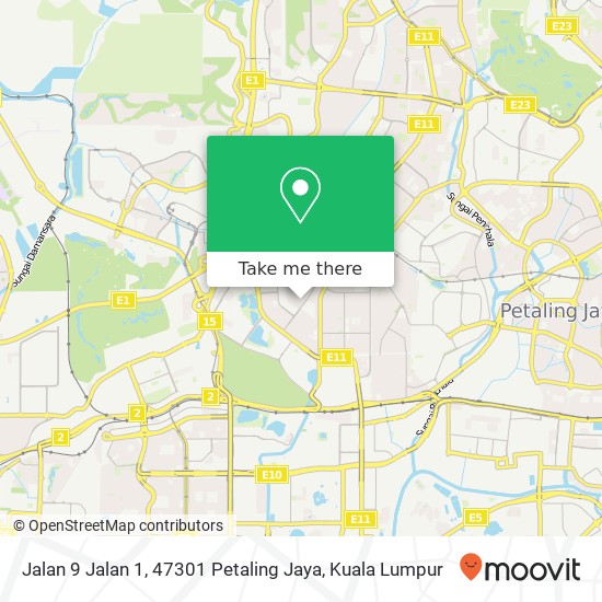 Peta Jalan 9 Jalan 1, 47301 Petaling Jaya