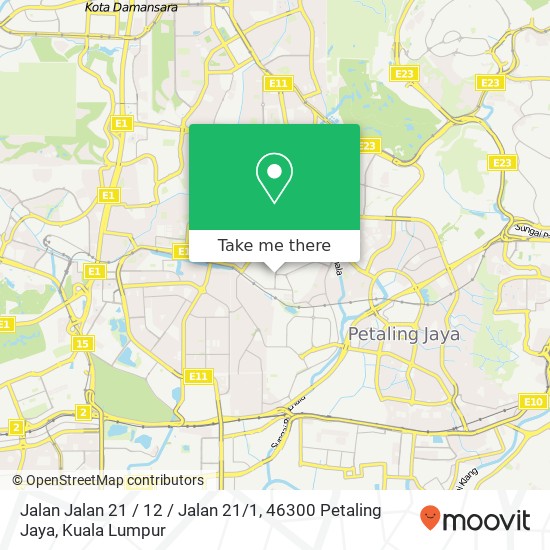 Jalan Jalan 21 / 12 / Jalan 21 / 1, 46300 Petaling Jaya map