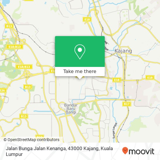 Peta Jalan Bunga Jalan Kenanga, 43000 Kajang