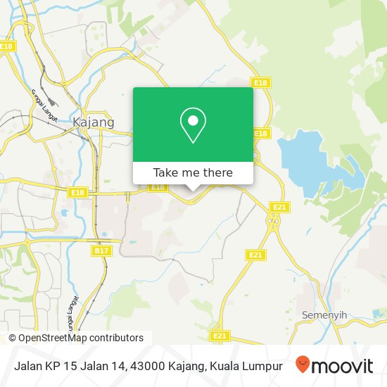 Peta Jalan KP 15 Jalan 14, 43000 Kajang
