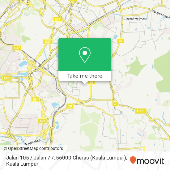 Peta Jalan 105 / Jalan 7 /, 56000 Cheras (Kuala Lumpur)