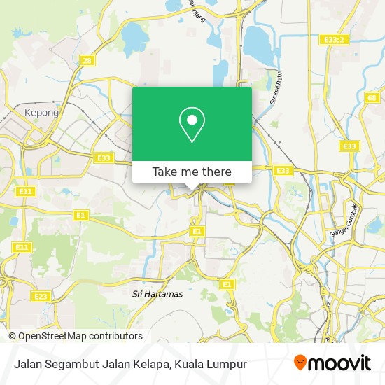 Jalan Segambut Jalan Kelapa map