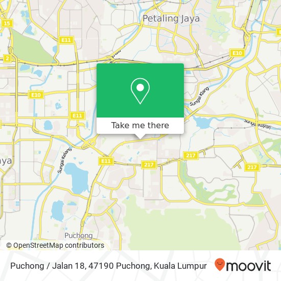 Peta Puchong / Jalan 18, 47190 Puchong