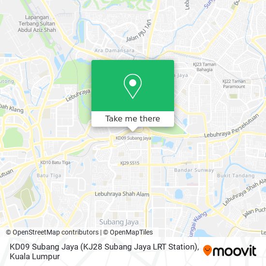 Peta KD09 Subang Jaya (KJ28 Subang Jaya LRT Station)