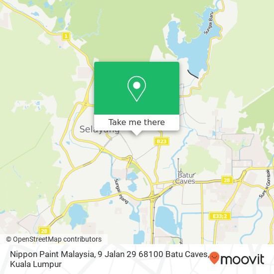 Peta Nippon Paint Malaysia, 9 Jalan 29 68100 Batu Caves