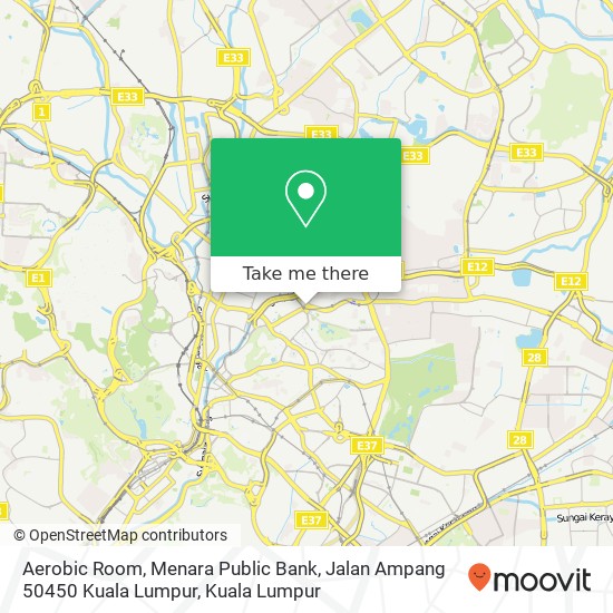 Peta Aerobic Room, Menara Public Bank, Jalan Ampang 50450 Kuala Lumpur