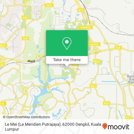 Peta Le Mei (Le Meridien Putrajaya), 62000 Dengkil