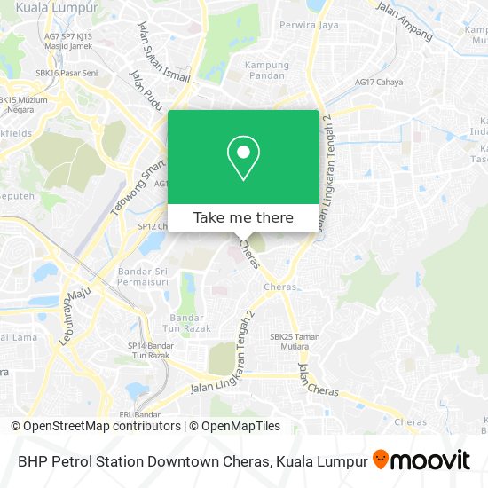 BHP Petrol Station Downtown Cheras map