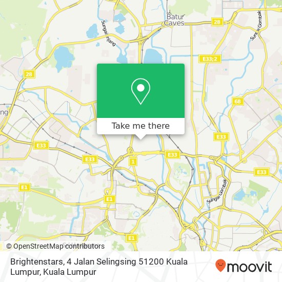 Peta Brightenstars, 4 Jalan Selingsing 51200 Kuala Lumpur