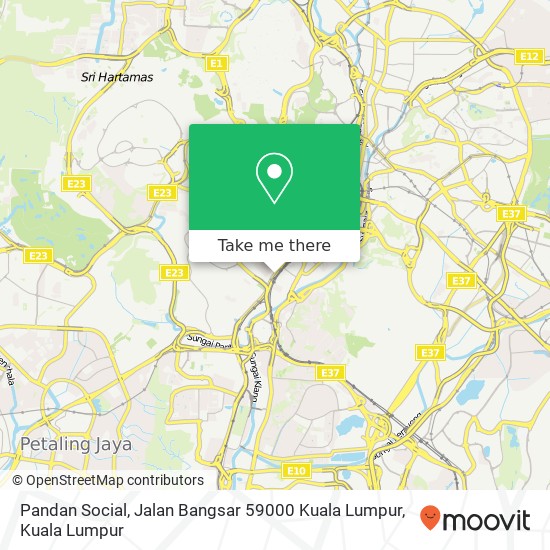 Peta Pandan Social, Jalan Bangsar 59000 Kuala Lumpur