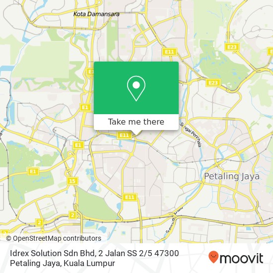 Peta Idrex Solution Sdn Bhd, 2 Jalan SS 2 / 5 47300 Petaling Jaya