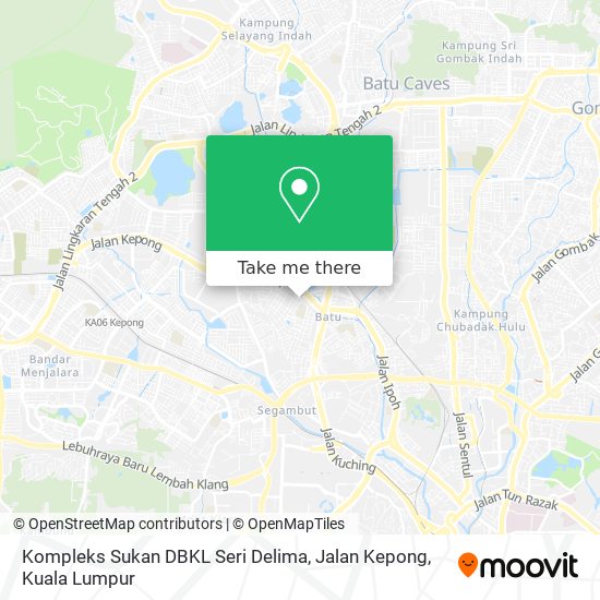 Peta Kompleks Sukan DBKL Seri Delima, Jalan Kepong