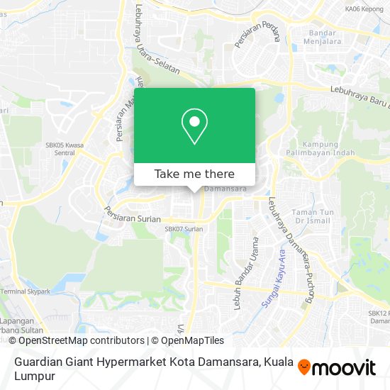 Peta Guardian Giant Hypermarket Kota Damansara