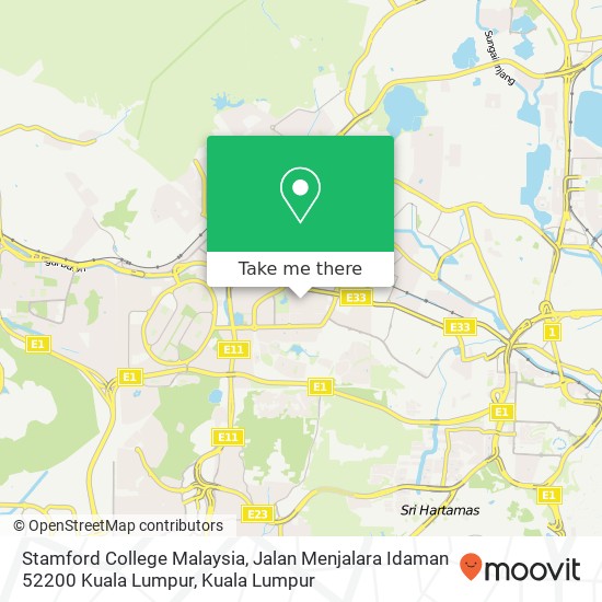 Stamford College Malaysia, Jalan Menjalara Idaman 52200 Kuala Lumpur map