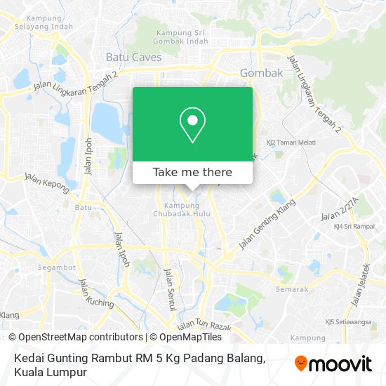 Peta Kedai Gunting Rambut RM 5 Kg Padang Balang