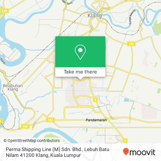 Peta Perma Shipping Line (M) Sdn. Bhd., Lebuh Batu Nilam 41200 Klang