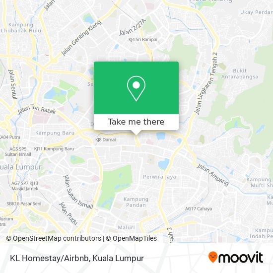 Peta KL Homestay/Airbnb