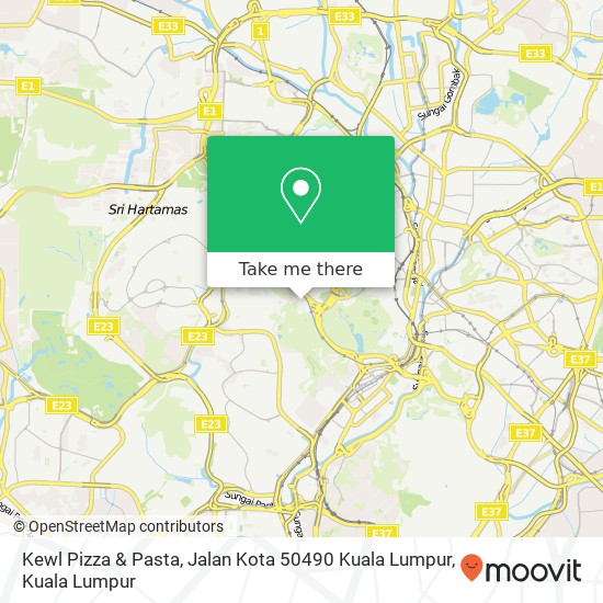 Kewl Pizza & Pasta, Jalan Kota 50490 Kuala Lumpur map