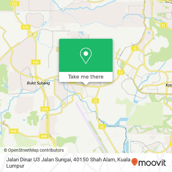 Peta Jalan Dinar U3 Jalan Sungai, 40150 Shah Alam