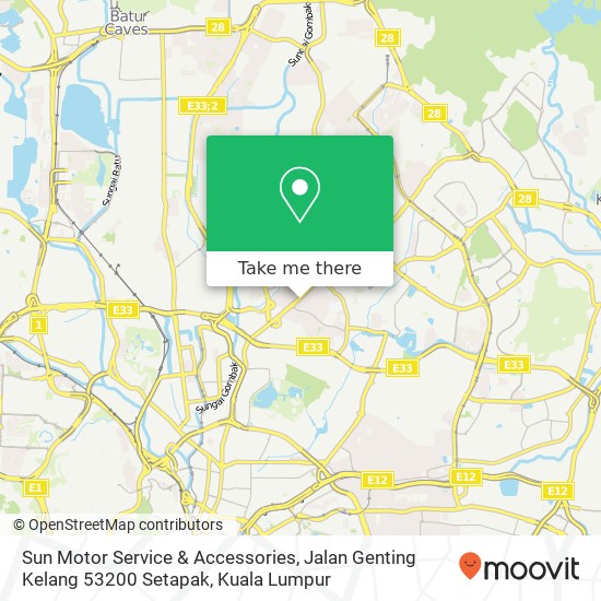 Sun Motor Service & Accessories, Jalan Genting Kelang 53200 Setapak map