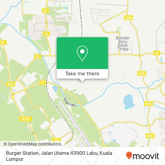 Peta Burger Station, Jalan Utama 43900 Labu