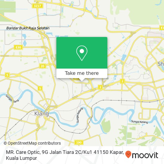 Peta MR. Care Optic, 9G Jalan Tiara 2C / Ku1 41150 Kapar