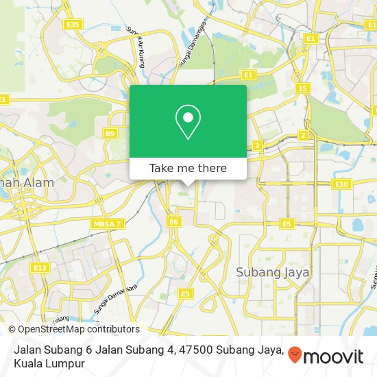 Jalan Subang 6 Jalan Subang 4, 47500 Subang Jaya map