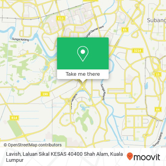 Peta Lavish, Laluan Sikal KESAS 40400 Shah Alam