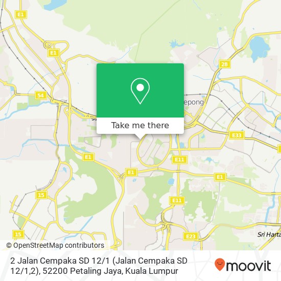 Peta 2 Jalan Cempaka SD 12 / 1 (Jalan Cempaka SD 12 / 1,2), 52200 Petaling Jaya