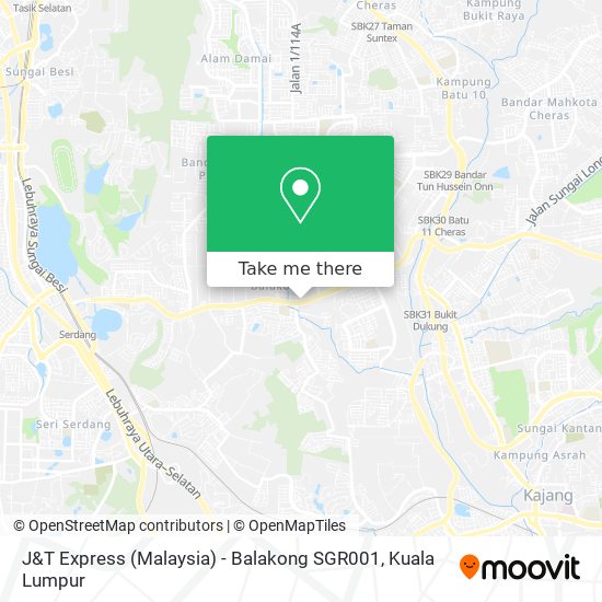 J&T Express (Malaysia) - Balakong SGR001 map