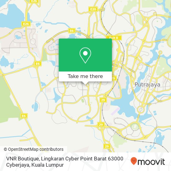 Peta VNR Boutique, Lingkaran Cyber Point Barat 63000 Cyberjaya
