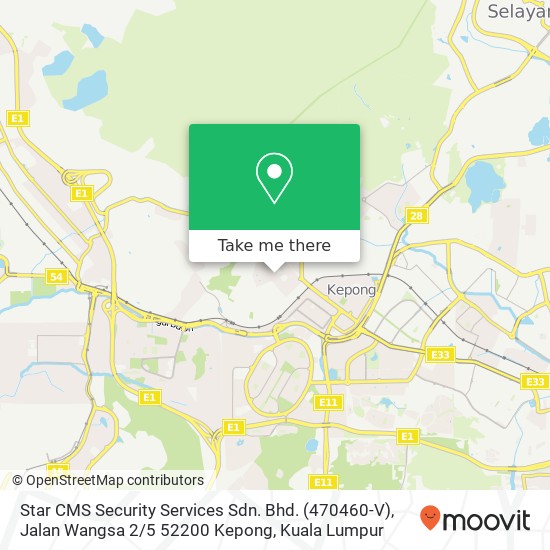 Peta Star CMS Security Services Sdn. Bhd. (470460-V), Jalan Wangsa 2 / 5 52200 Kepong