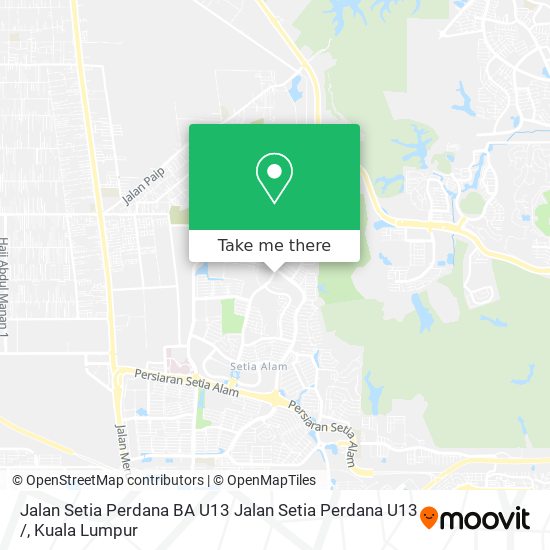 Jalan Setia Perdana BA U13 Jalan Setia Perdana U13 / map