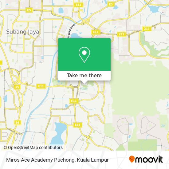 Miros Ace Academy Puchong map